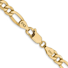 14K 18 inch 5.75mm Semi-Solid Figaro with Lobster Clasp Chain