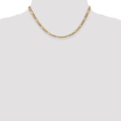 14K 16 inch 5.75mm Semi-Solid Figaro with Lobster Clasp Chain