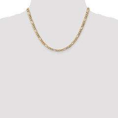 14K 18 inch 5.75mm Semi-Solid Figaro with Lobster Clasp Chain