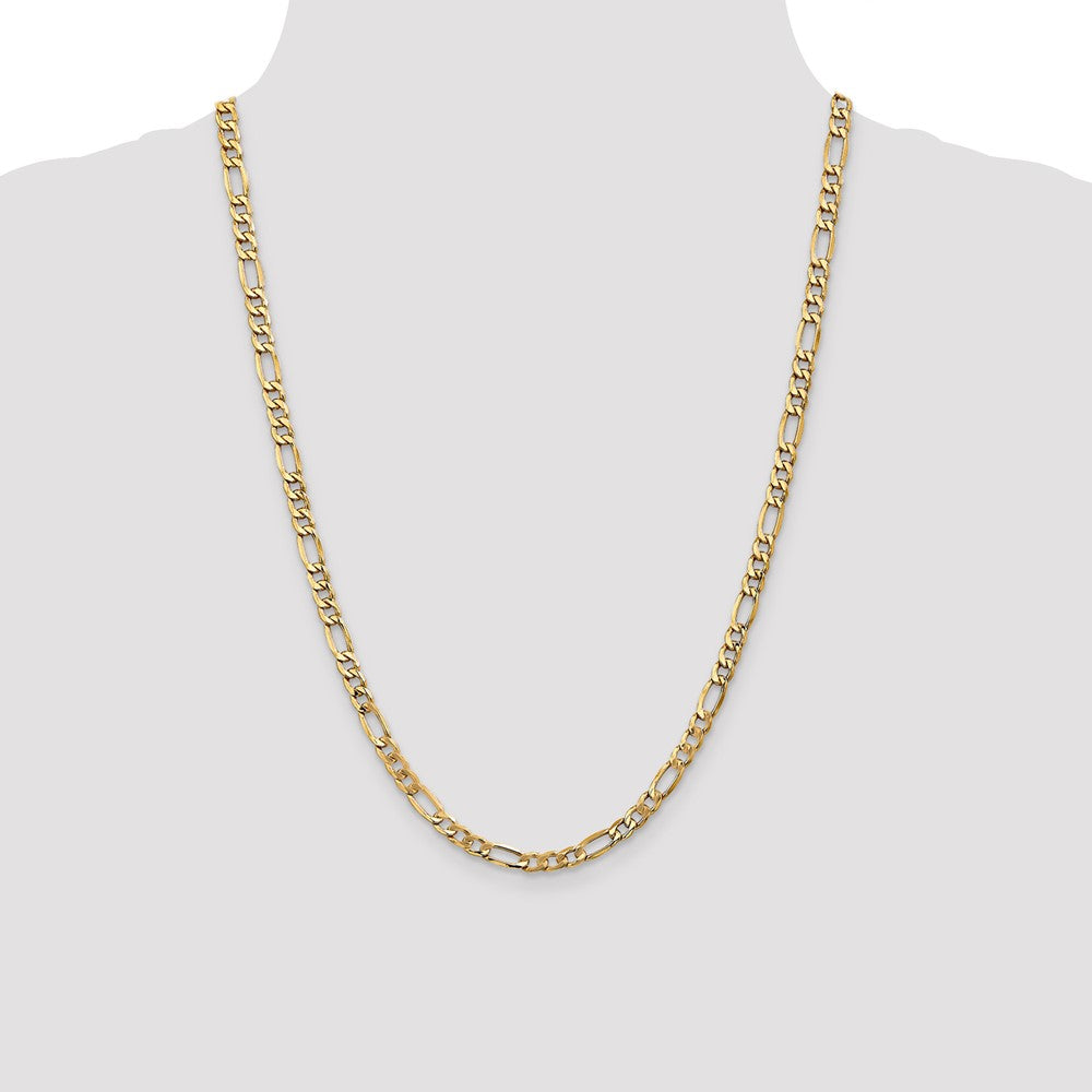 14K 24 inch 5.75mm Semi-Solid Figaro with Lobster Clasp Chain