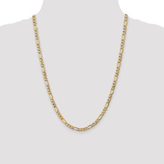 14K 24 inch 5.75mm Semi-Solid Figaro with Lobster Clasp Chain