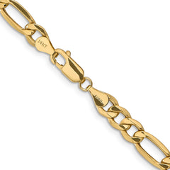 14K 24 inch 6.25mm Semi-Solid Figaro with Lobster Clasp Chain