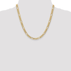 14K 20 inch 6.25mm Semi-Solid Figaro with Lobster Clasp Chain