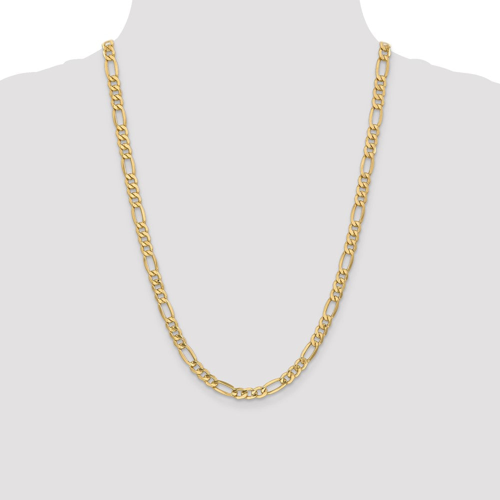 14K 24 inch 6.25mm Semi-Solid Figaro with Lobster Clasp Chain