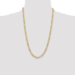 14K 26 inch 6.25mm Semi-Solid Figaro with Lobster Clasp Chain