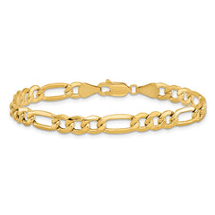 14K 9 inch 6.25mm Semi-Solid Figaro with Lobster Clasp Chain