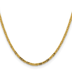 14K 22 inch 2.5mm Byzantine with Lobster Clasp Chain