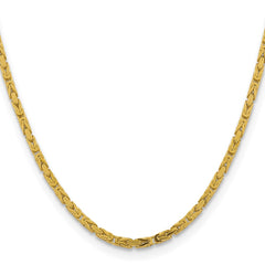 14K 22 inch 3.25mm Byzantine with Lobster Clasp Chain