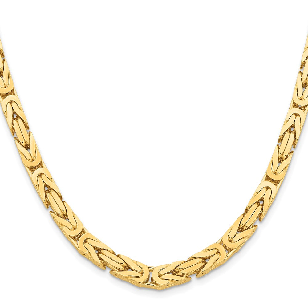 14K 24 inch 6.5mm Byzantine with Lobster Clasp Chain