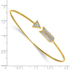 14k Diamond Arrow Flexible Bangle