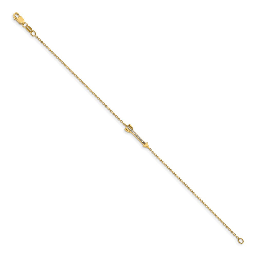 14k Complete 1/20 carat Diamond Arrow Bracelet