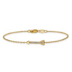 14k Complete 1/20 carat Diamond Arrow Bracelet