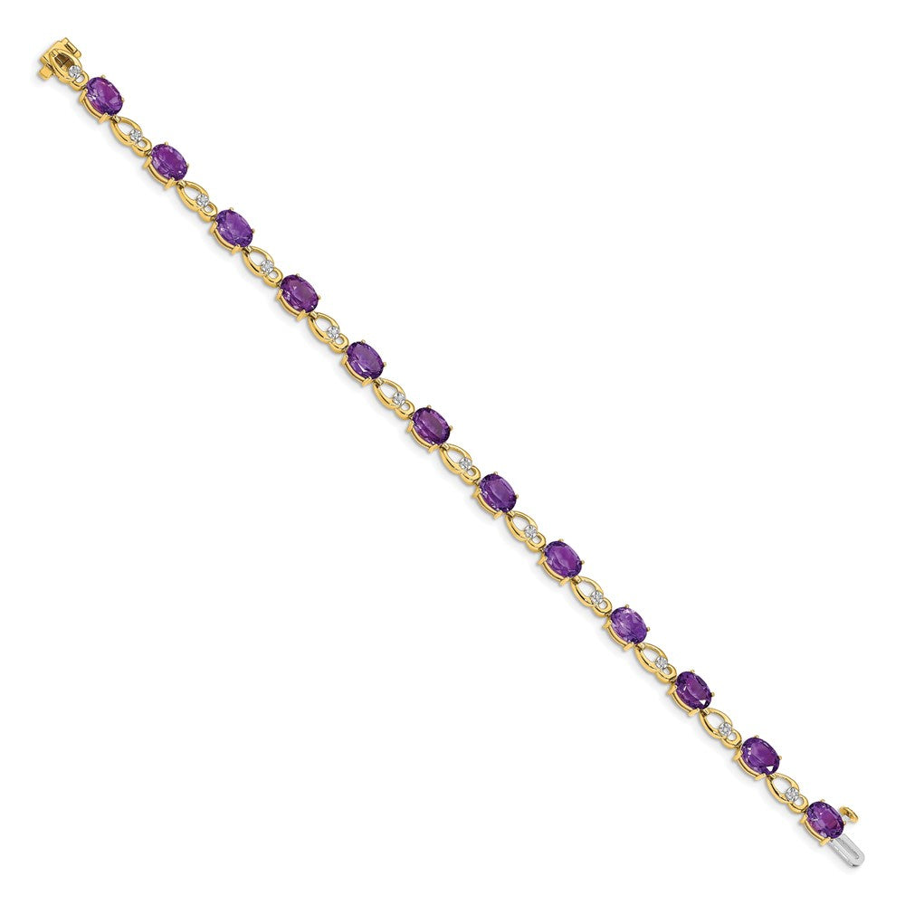 14k Amethyst and Diamond Bracelet