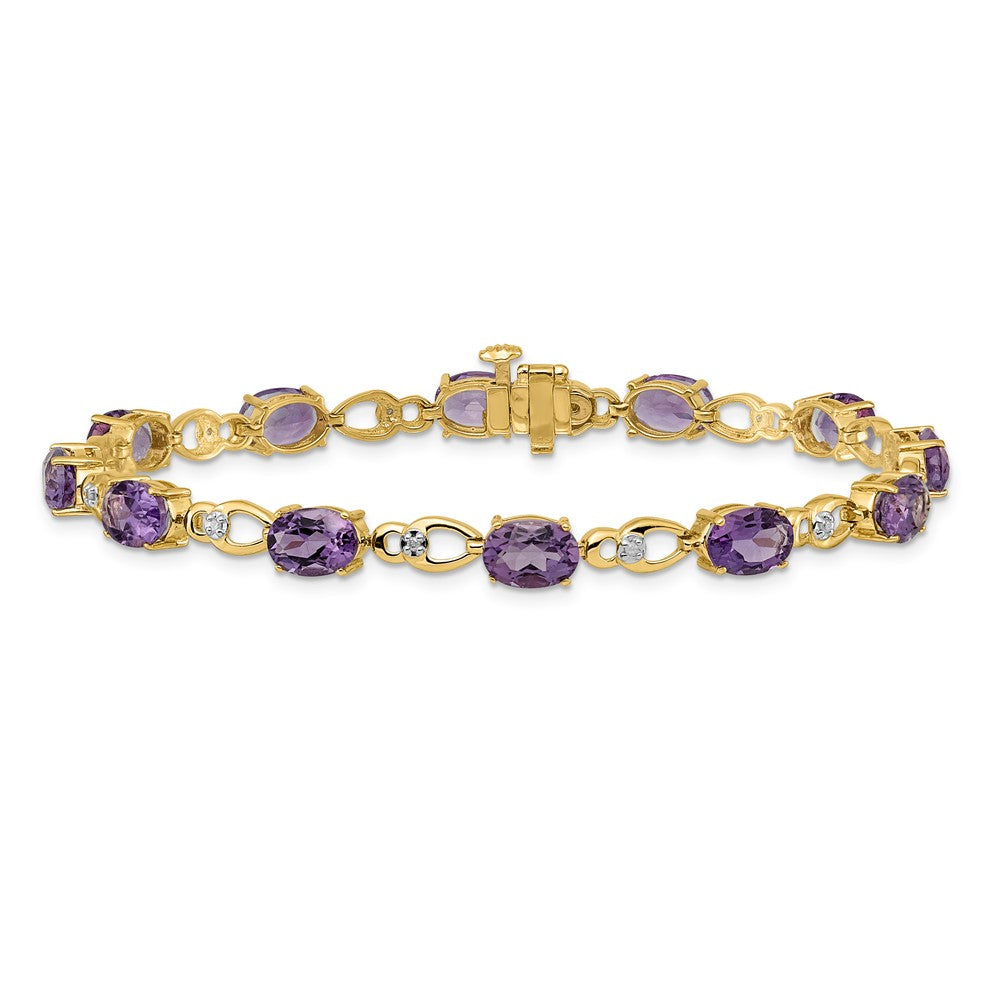 14k Amethyst and Diamond Bracelet