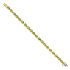 14k Complete 6x4mm Oval Peridot 7 inch Bracelet