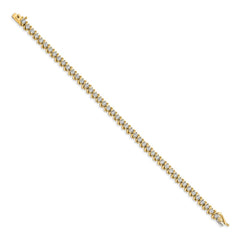 14k Complete 1 carat Diamond S-link 7 inch Tennis Bracelet