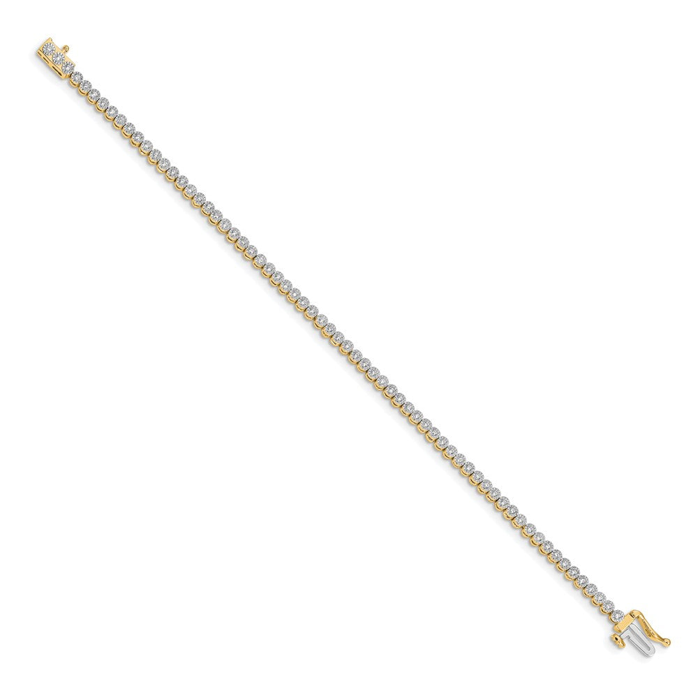 14k Complete 1/2 carat Diamond Illusion Setting 7 inch Tennis Bracelet