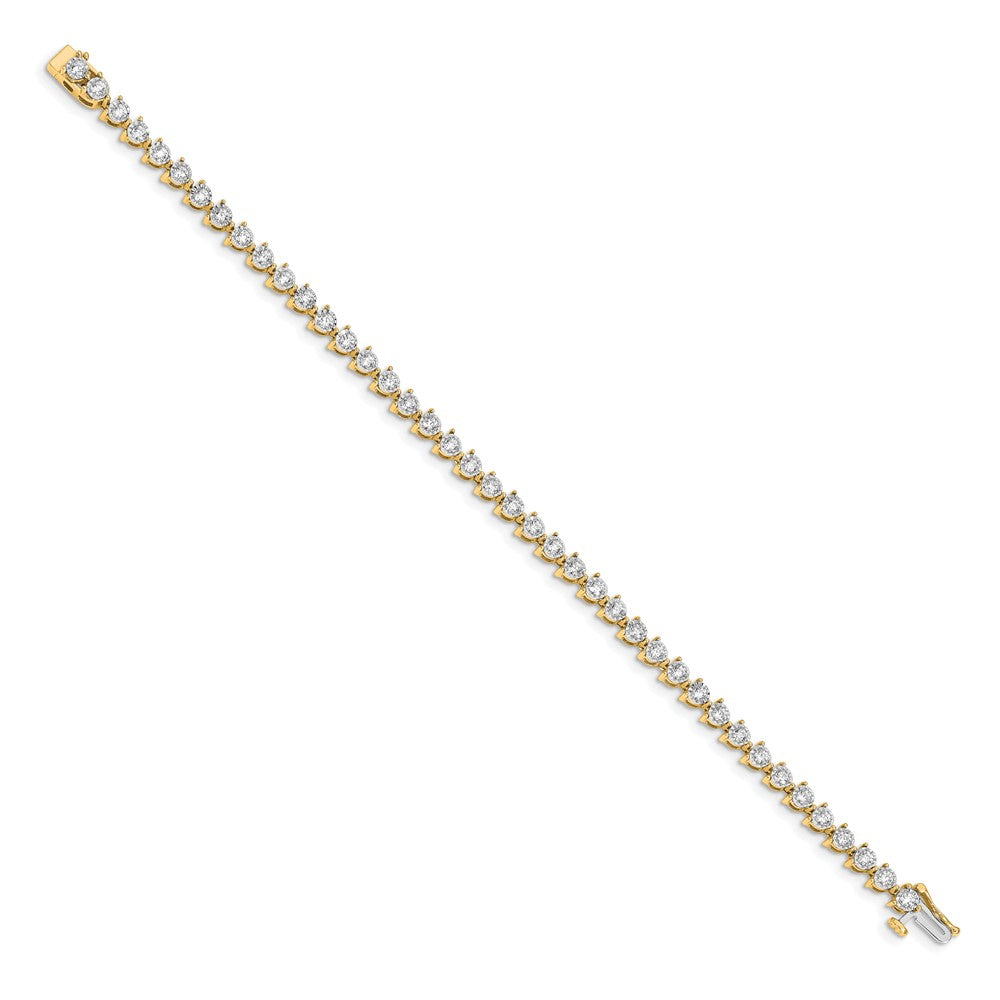 14k Complete 2 carat Diamond Illusion Setting 7 inch Tennis Bracelet - 2