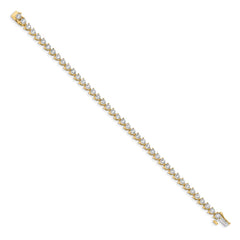 14k Complete 2 carat Diamond Illusion Setting 7 inch Tennis Bracelet - 2