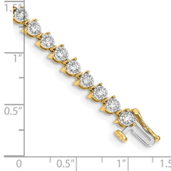 14k Complete 2 carat Diamond Illusion Setting 7 inch Tennis Bracelet - 2