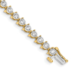 14k Complete 2 carat Diamond Illusion Setting 7 inch Tennis Bracelet - 2