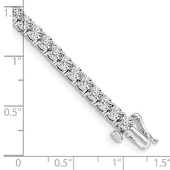 14k White Gold Complete 2 carat Diamond Illusion Setting 7 inch Tennis Bracelet - 2