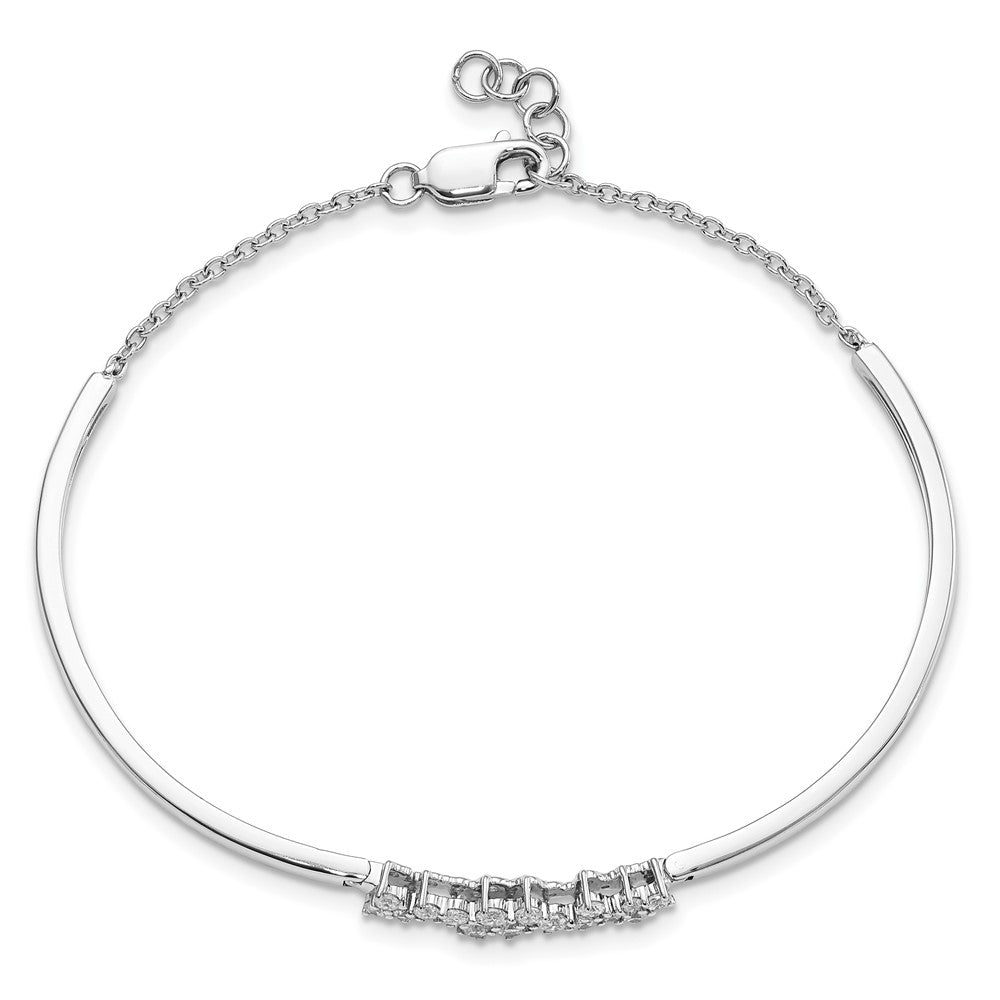 14k White Gold Diamond Bangle Bracelet