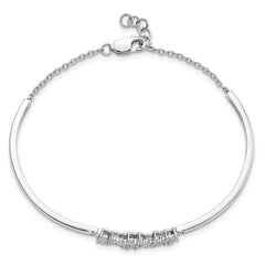 14k White Gold Diamond Bangle Bracelet