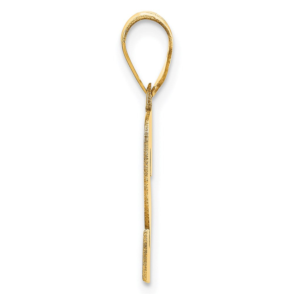 14k Polished Block Number 2 Pendant