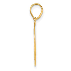 14k Polished Block Number 14 Pendant