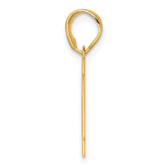 14k Polished Block Number 17 Pendant