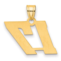 14k Polished Block Number 17 Pendant
