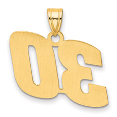 14k Polished Block Number 30 Pendant