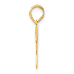 14k Polished Block Number 32 Pendant