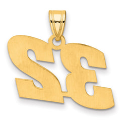 14k Polished Block Number 32 Pendant