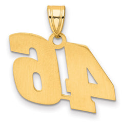 14k Polished Block Number 46 Pendant