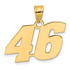 14k Polished Block Number 46 Pendant