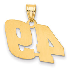 14k Polished Block Number 49 Pendant