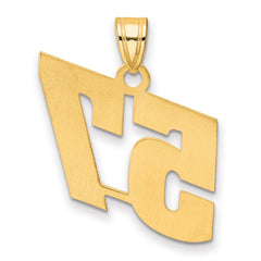 14k Polished Block Number 57 Pendant