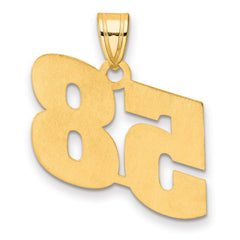 14k Polished Block Number 58 Pendant