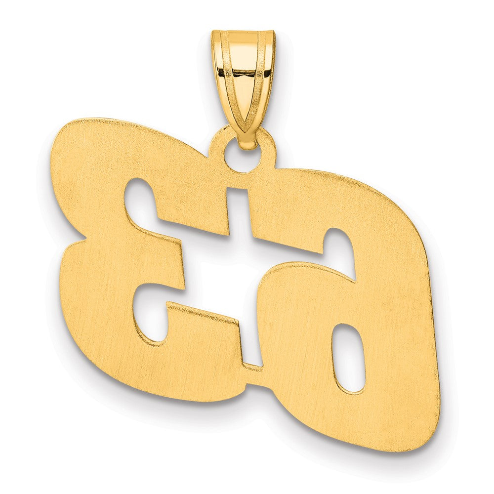 14k Polished Block Number 63 Pendant