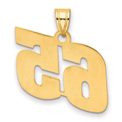 14k Polished Block Number 65 Pendant