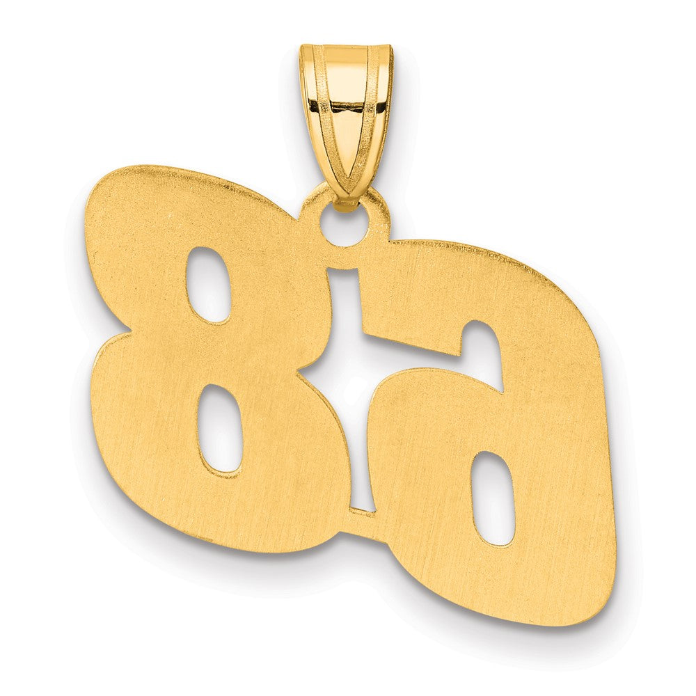 14k Polished Block Number 68 Pendant