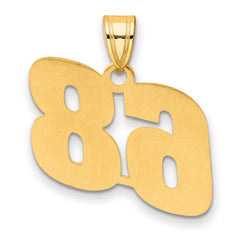 14k Polished Block Number 68 Pendant