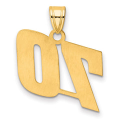 14k Polished Block Number 70 Pendant