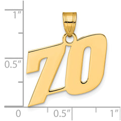 14k Polished Block Number 70 Pendant