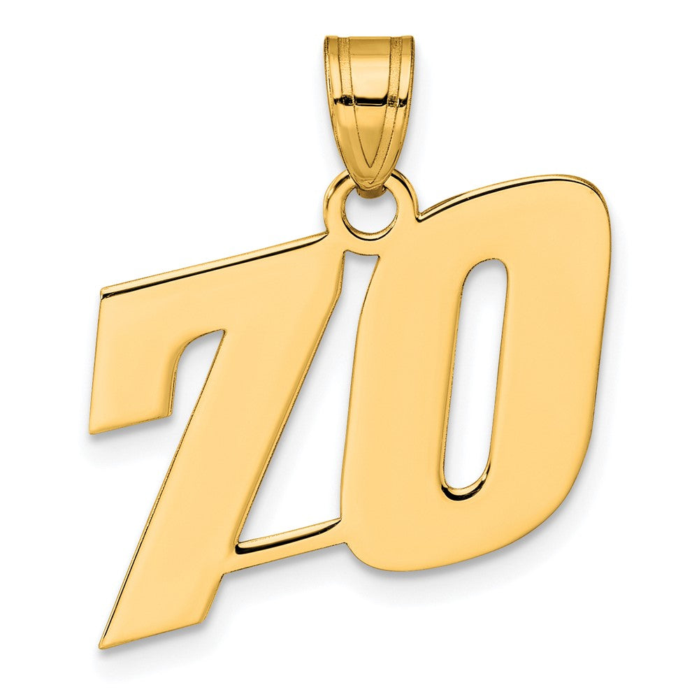 14k Polished Block Number 70 Pendant