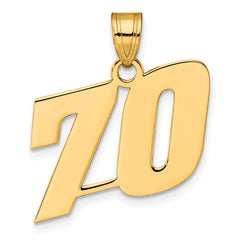 14k Polished Block Number 70 Pendant
