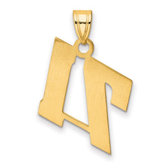 14k Polished Block Number 71 Pendant