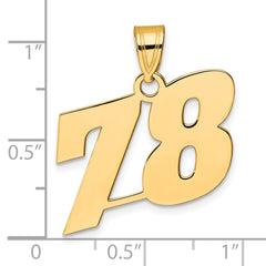14k Polished Block Number 78 Pendant